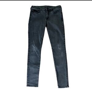 True Religion Y2K Grunge Halle Mid Rise Super Skinny Charcoal Wash Jeans